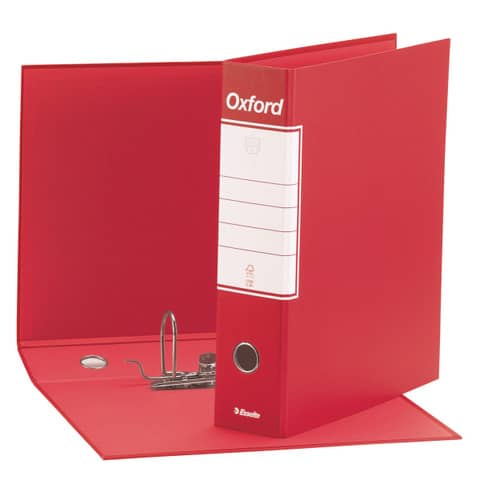 Registratore con custodia Esselte G83 Oxford commerciale 29,5x32 cm - dorso 8 cm rosso - 390783160
